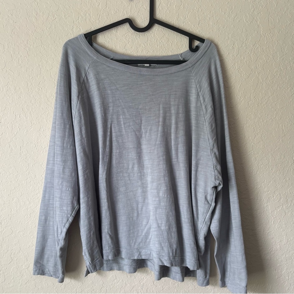 Alex Mill | Women's Boat Neck Long Sleeve Casual Shirt Heathered Gray Size L